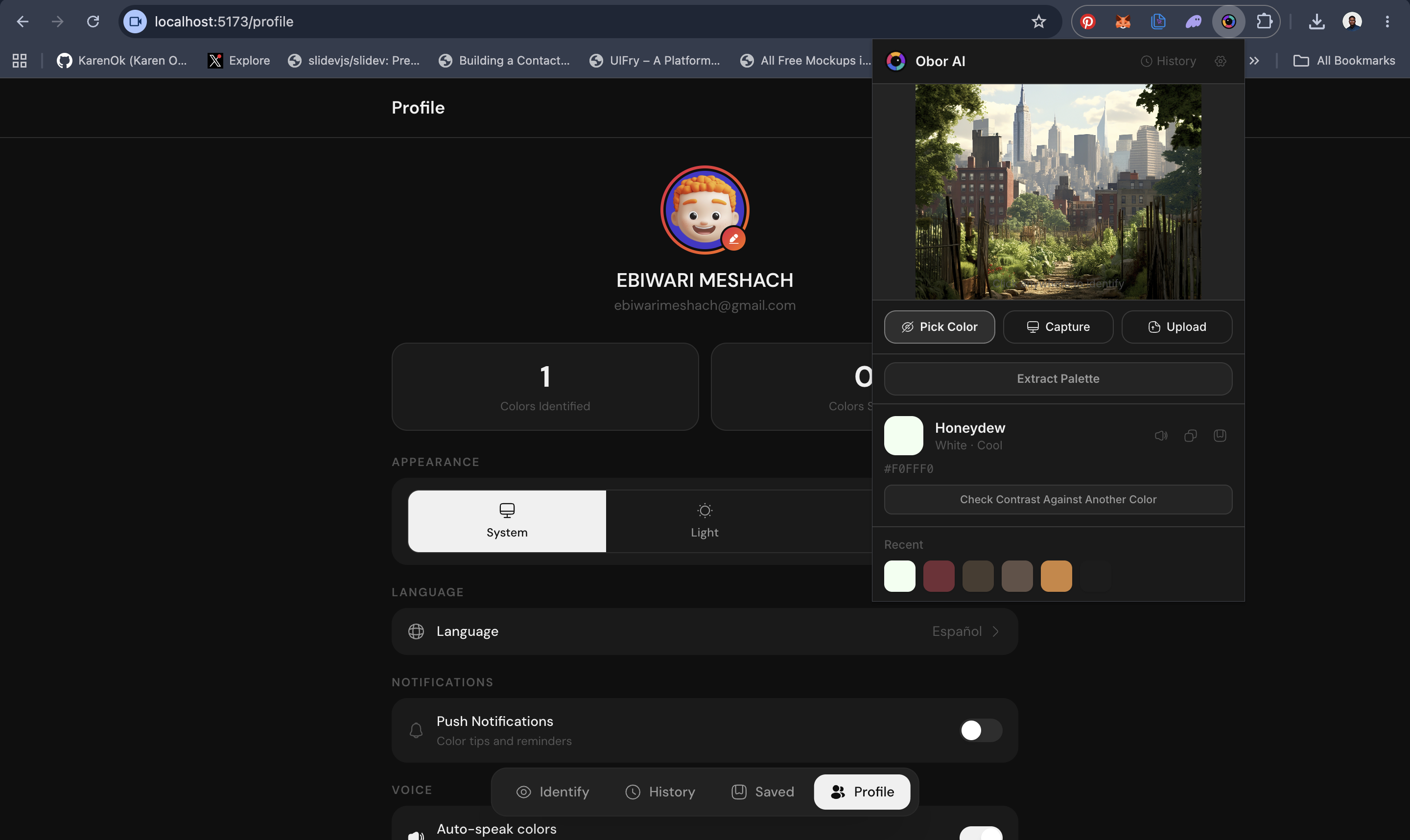 Obor AI Web Profile View
